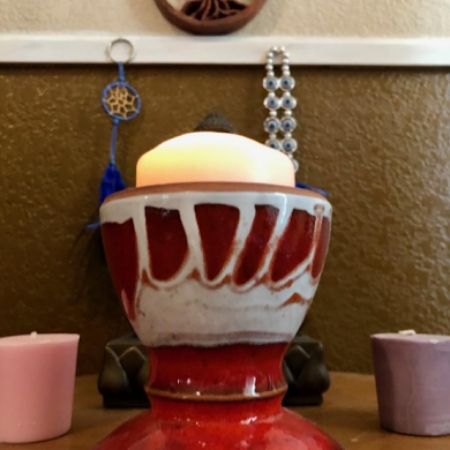 A handmade ceramic chalice